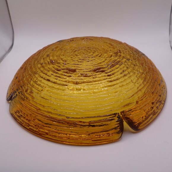 Amber Color Glass Ash Tray - Picture 6 of 12